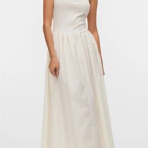 Vero Moda One Shoulder Cream Dress